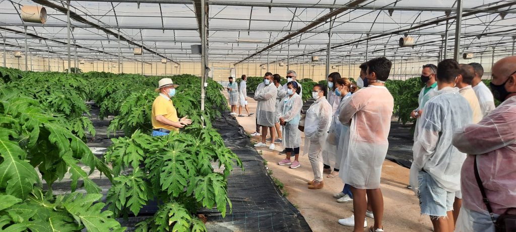 Foto del evento de educación especializado en el tomate a agricultores y asistentes